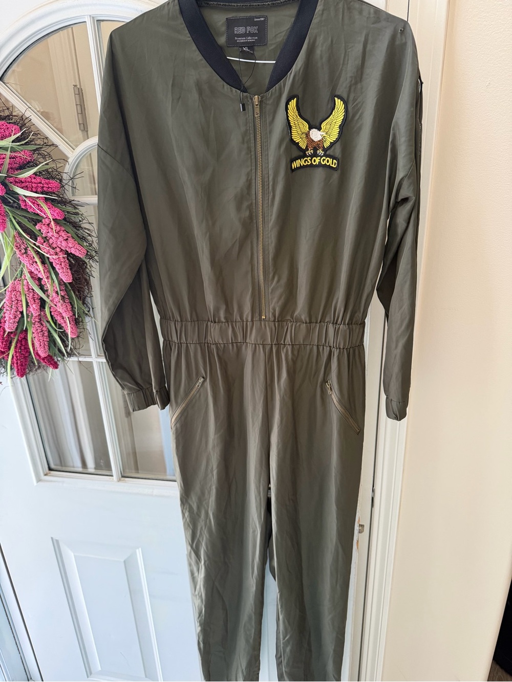 Rare Red Fox Premium Collection Wings of Gold Green Military-Style Jumpsuit